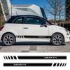 2 szt. Naklejki Boczne Paski Samochodowe Do FIAT 500 Abarth Akcesoria Tuningowe Folia Winylowa Grafika Sportowa Wyścigowa Naklejki Stylizacyjne