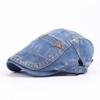Fashion Spring Summer Jeans Beret Hats For Men Women Quality Casual Unisex Denim Beret Cap Fitted Sun Cabbie Flat Cap