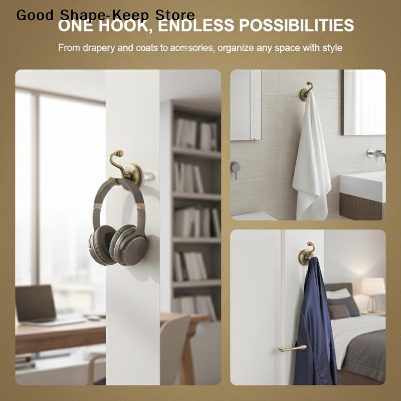 2PCS Zinc Alloy Curtain Holdbacks Metal Wall Tie Back Hooks Durable Hanger Holder for Window Living Room Bedroom Easy Install