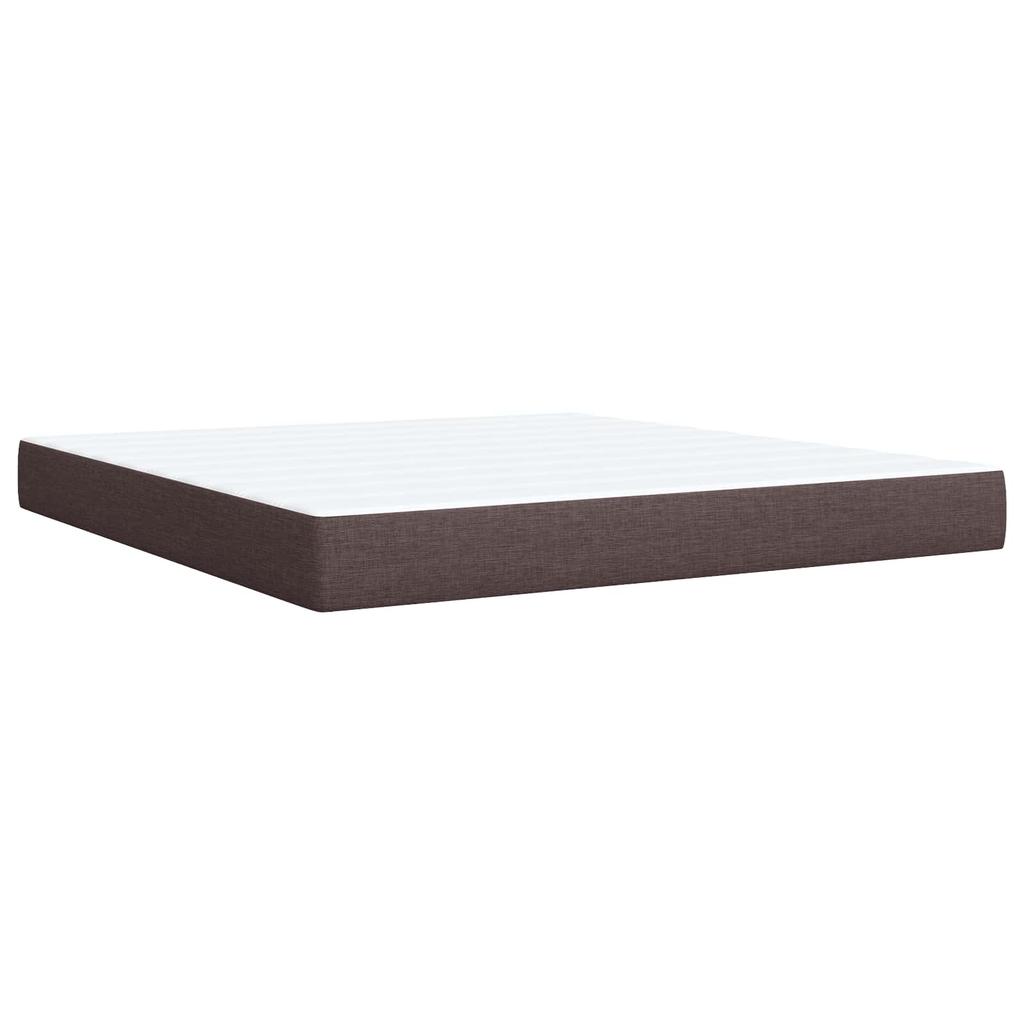 Box Spring Bed with Mattress Dark Brown 180 x 200 cm Fabric