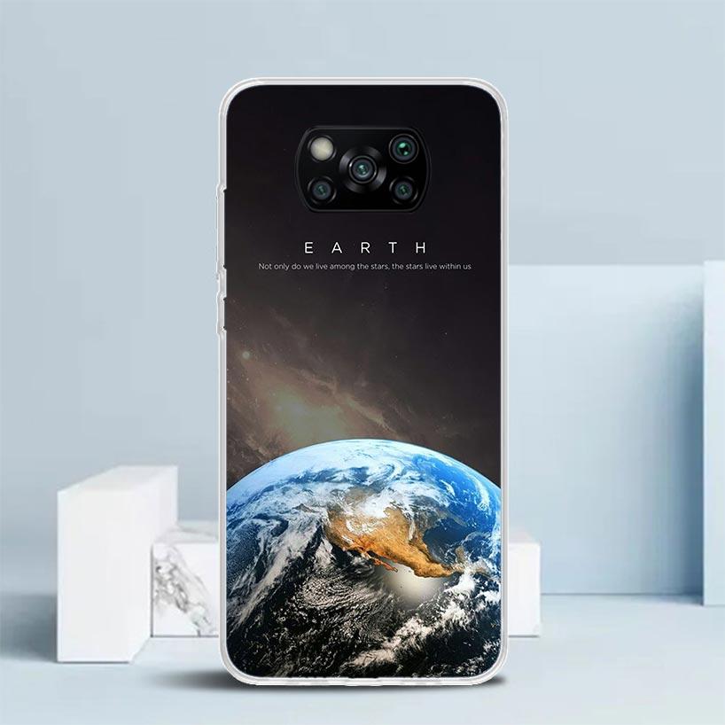 Earth Stars Space Phone Case For Xiaomi Poco F7 Ultra X5 X6 X7 Pro M7 Redmi 15C 15 13C 13 12C 12 10C 10 10A 9 9C 9A 9T Cover Poc