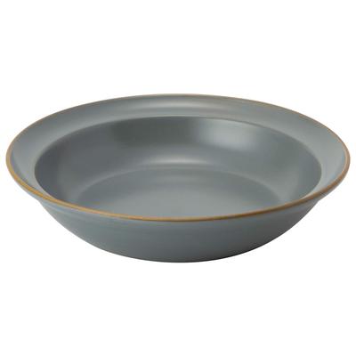 TAMAKI Köri ve Makarna Tabağı, Kenar Çizgili, Gri, Çap 21cm x Yükseklik 4.6cm, 700ml Kapasite, Mikrodalga ve Bulaşık Makinesinde Kullanıma Uygun, T-788677