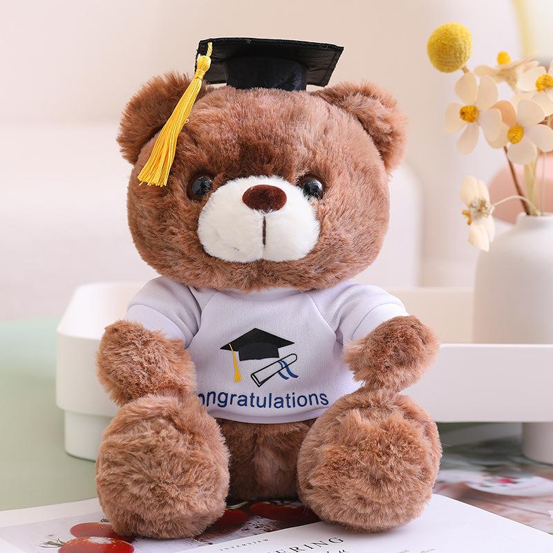 Cute Dress Colorful Doctor Bear Doll Plush Toy Teddy Bear Graduation Bear Doll Student Graduation Gift