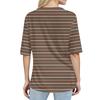 Shirts For Women Trendy Round Neck Button T Shirts Printed  Blouse Half Sleeve Tops For Women