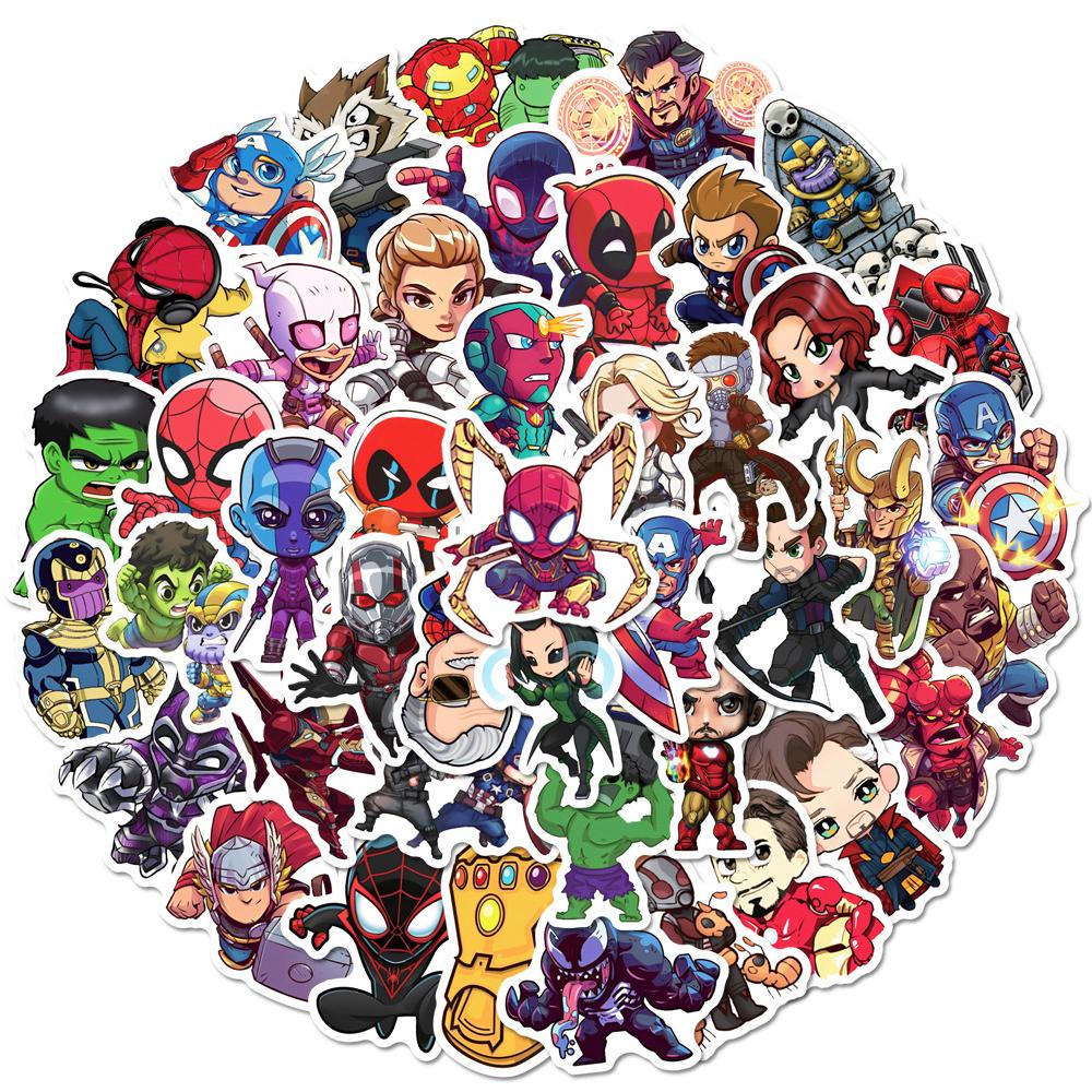 10/50/100/200pcs  The Avengers Superhero Stickers Anime Decals Laptop Motorcycle Phone Car Decoration Waterproof Sticker