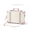 2024 New Retro White Pink Blue Travel Bag Rolling Luggage Sets,13 Inch Women Trolley Suitcases Vs Handbag With Wheel