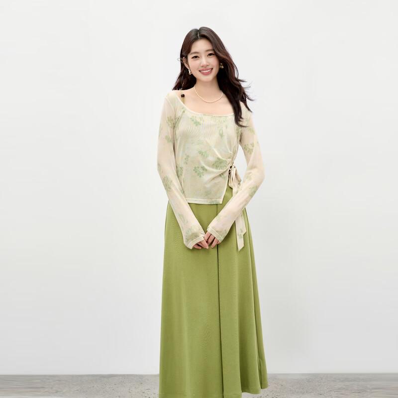 

Women s Elegant Ink Wash Print Two-Piece Dress Set XL