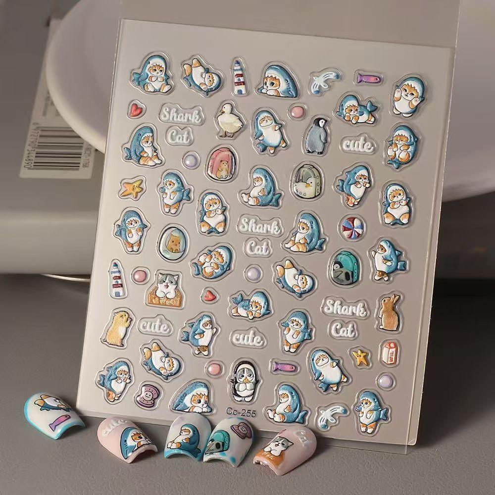 Mofusand Nail Stickers Mofusand Anime Peripheral Cute Cartoon Creativity Exquisite Sticker New Fashion Exquisite Diy Sticker