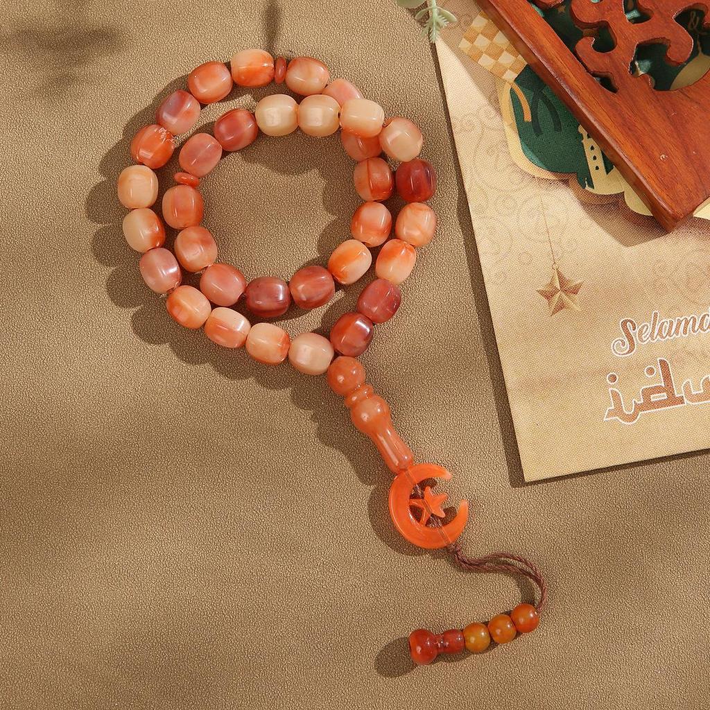 Bransoletka modlitewna Tasbih z 33 koralikami w stylu arabskim - Muzułmańskie koraliki różańca do chwały