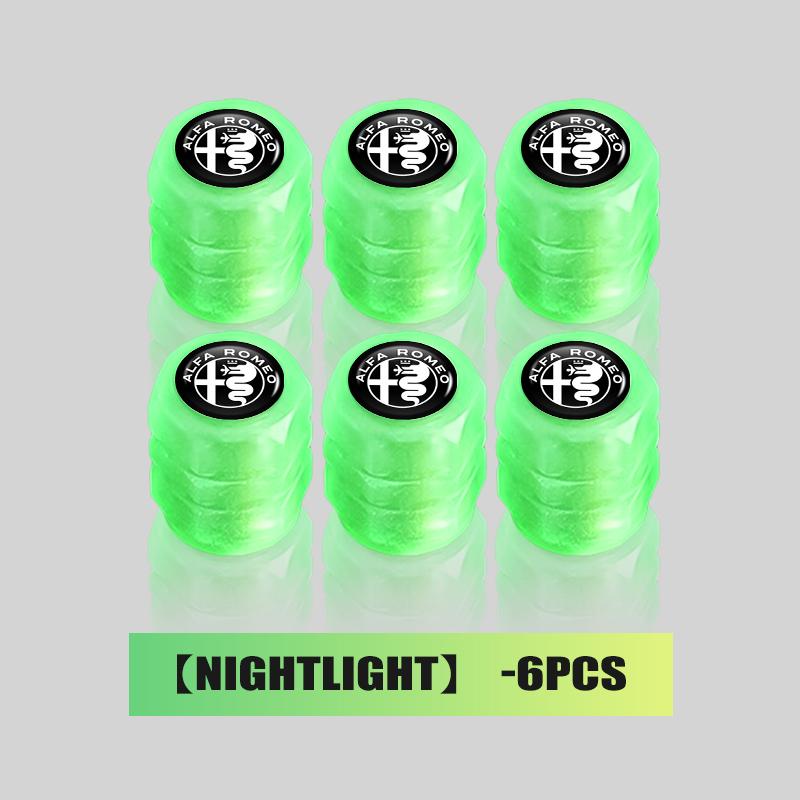 2026 Gorąca Naklejka Świecące Nakładki na Zawory Kół Samochodowych Opony Pokrowce Przeciwpyłowe na Trzonki Felg Do Alfa Romeo 159 Giulietta Giulia 147 Mito 156