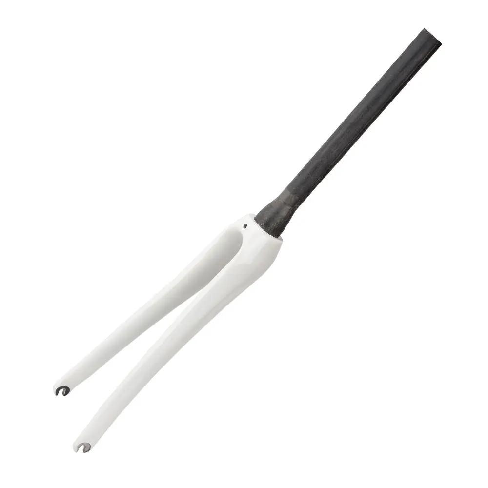 Full Carbon Fiber Road Bike Fork 700C Bicycle Spinal Canal Fork One-piece Bicycle Competition Carbon Fork 28.6 MM белый