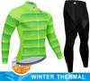 2025  Winter Thermal Fleece Cycling Jersey Set Man's Long Sleeves Cycling Kits Mountain Bike Jersey Road Bike Cycling Suit