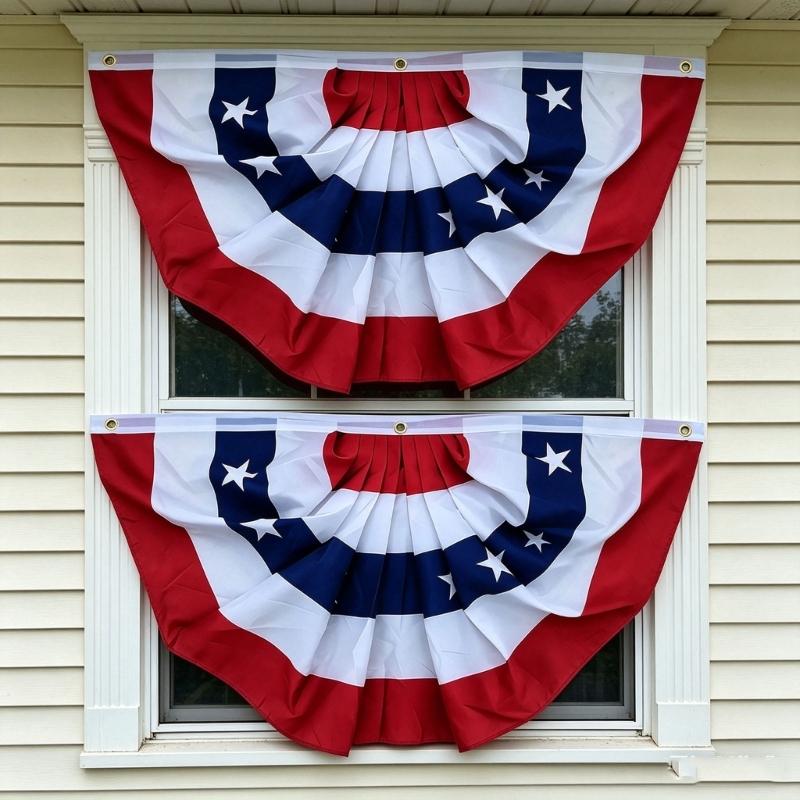 2 Pack Country Theme Display Flags Red White Blue Outdoor Decoration For July quarter Memorial Day And Veterans Day
