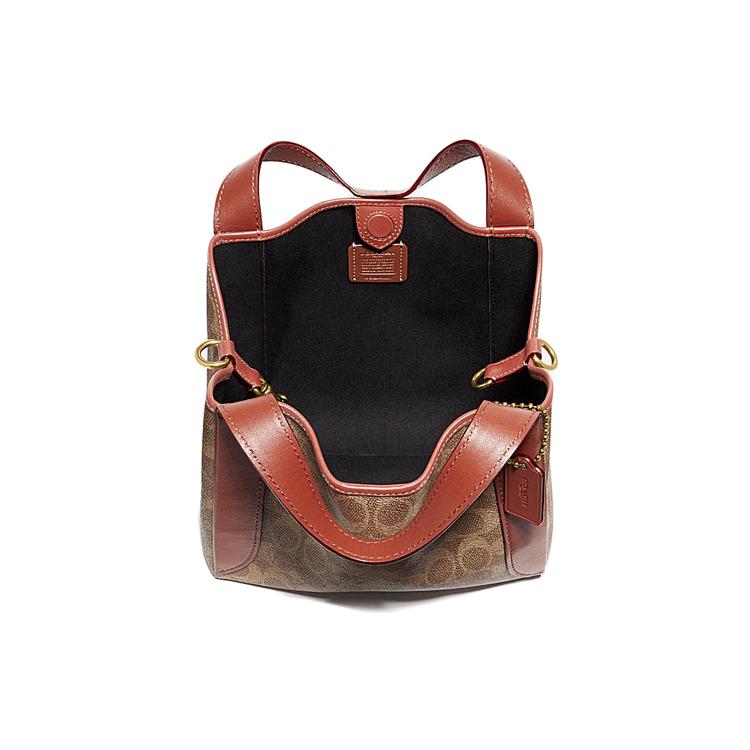 COACH Hadley Coated Canvas With Leather Handbag Medium Women's Old Rose & Yellow & Rusty 79251-B4NQ4