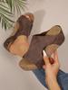 Slope heel cool slippers new fish mouth thick sole heightening side empty sandals