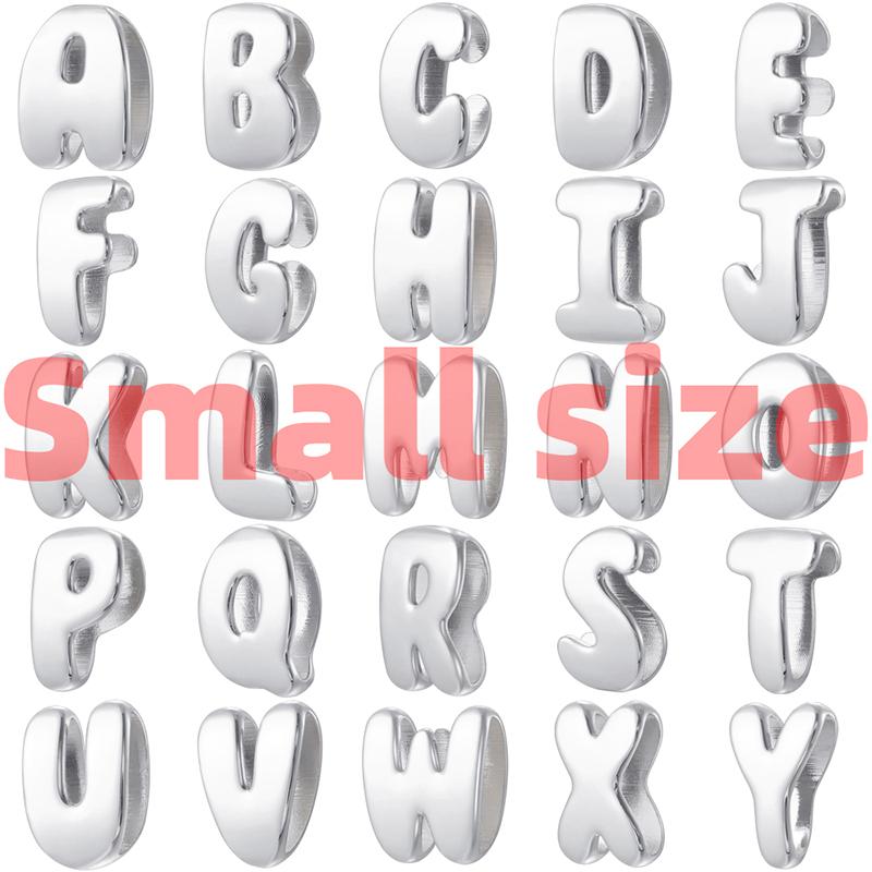 1Pcs Silvery Large/Small Polished Bead Letter Charm Pendant Suitable for Handmade Jewellery Accessories 1 Piece: VZ518