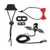 Reptile Harness and Leash Adjustable Lizard Traction Rope Hat Bowtie Set for Small Pet Animals(Black and Red Hat Set