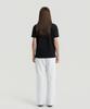 Delma W Linen Touch Semi-Wide Elastic Waist Pants - White