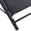 Set of 2 Sun Loungers Contemporary Design Lounge Chairs Coffee Table Tempered Glass Top Epoxy Metal Textilene Black
