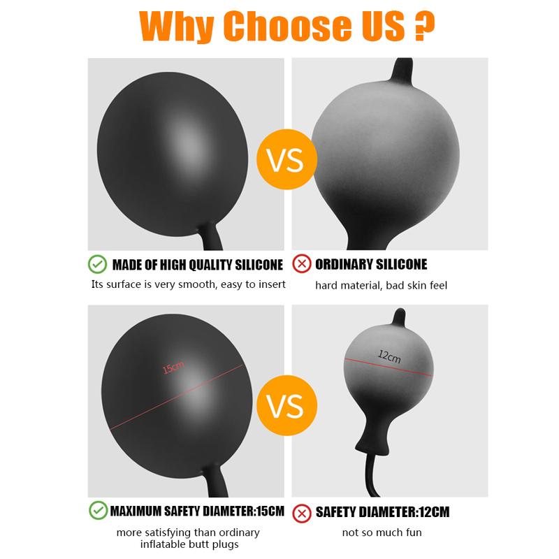 Inflatable Anal Plug 15cm Ball Butt Dilator for Women Vaginal Expander Men Prostate Massager Sex Toys Adult Game Erotic Products