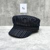 Nautical High-End Striped Flat-Top Octagonal Hat Men'S And Women'S Autumn Painter Beret Versatile Forward Hat