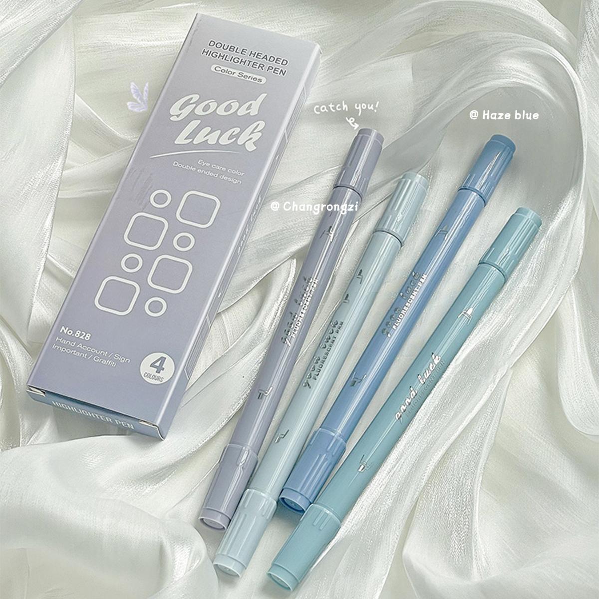 

Набор из 4 двухсторонних хайлайтеров с градиентом, цветные маркеры, канцелярские товары для ведения ежедневника, школьные и офисные принадлежности