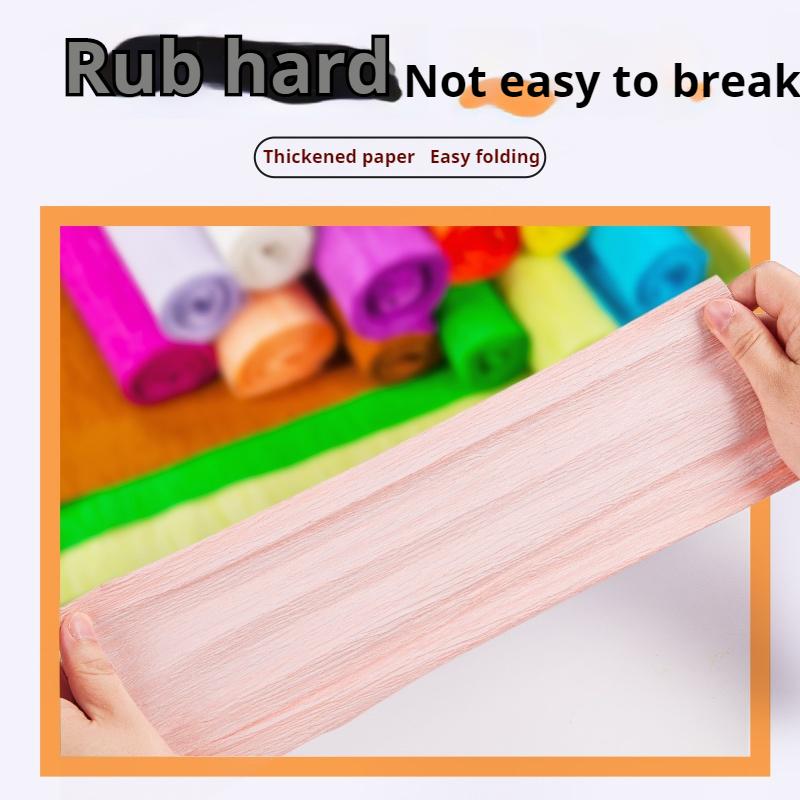 1Roll Crepe Paper 50x250cm Colored Roll Origami Crinkled Crepe Paper Craft DIY Flowers Decoration Wrapping Thickened Paper Craft