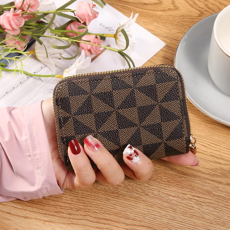 In-Stock Women s Fashion Card Holder Coin Purse with ID Slot Zipper