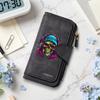 Colorful Skull Pattern Wallet Fashion Portable Multi Card Slot Zipper Purse
