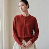 Women's 100% Pure Cashmere Cardigan - Round Neck, Long Sleeve Knit Sweater for Autumn Winter