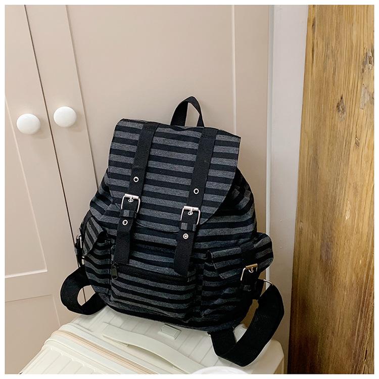 

2025 Trendy Versatile Backpack Niche Design Simple Outing Backpack Large Capacity Junior High School Student Schoolbag Women чорний