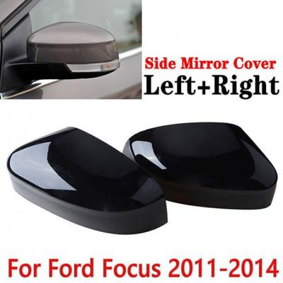 2pc Gloss Black Door Wing Mirror Cover Caps Fits Ford Focus MK3 2011-2014 Pair