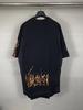 Paris SS24 High Version T-Shirt: Inverted Night View, Graffiti & Gradient Design