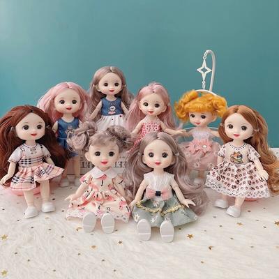 Mini 1/8 smajlík BJD panenka 17 CM pohyblivý spojený krásný úsměv dlouhé kudrlinky hračky pro panenky BJD pro dívky dárek
