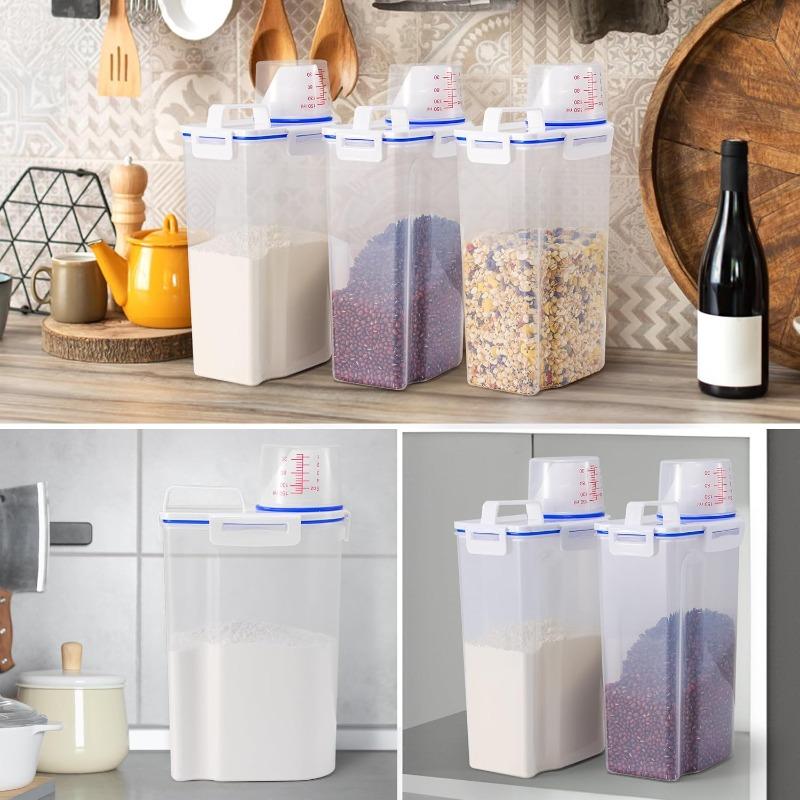 Cat Dog Food Storage Container Sealed Moisture-proof Plastic Tank Pet Food Container with Lids Sealing Box Kitchen Grain Boxes