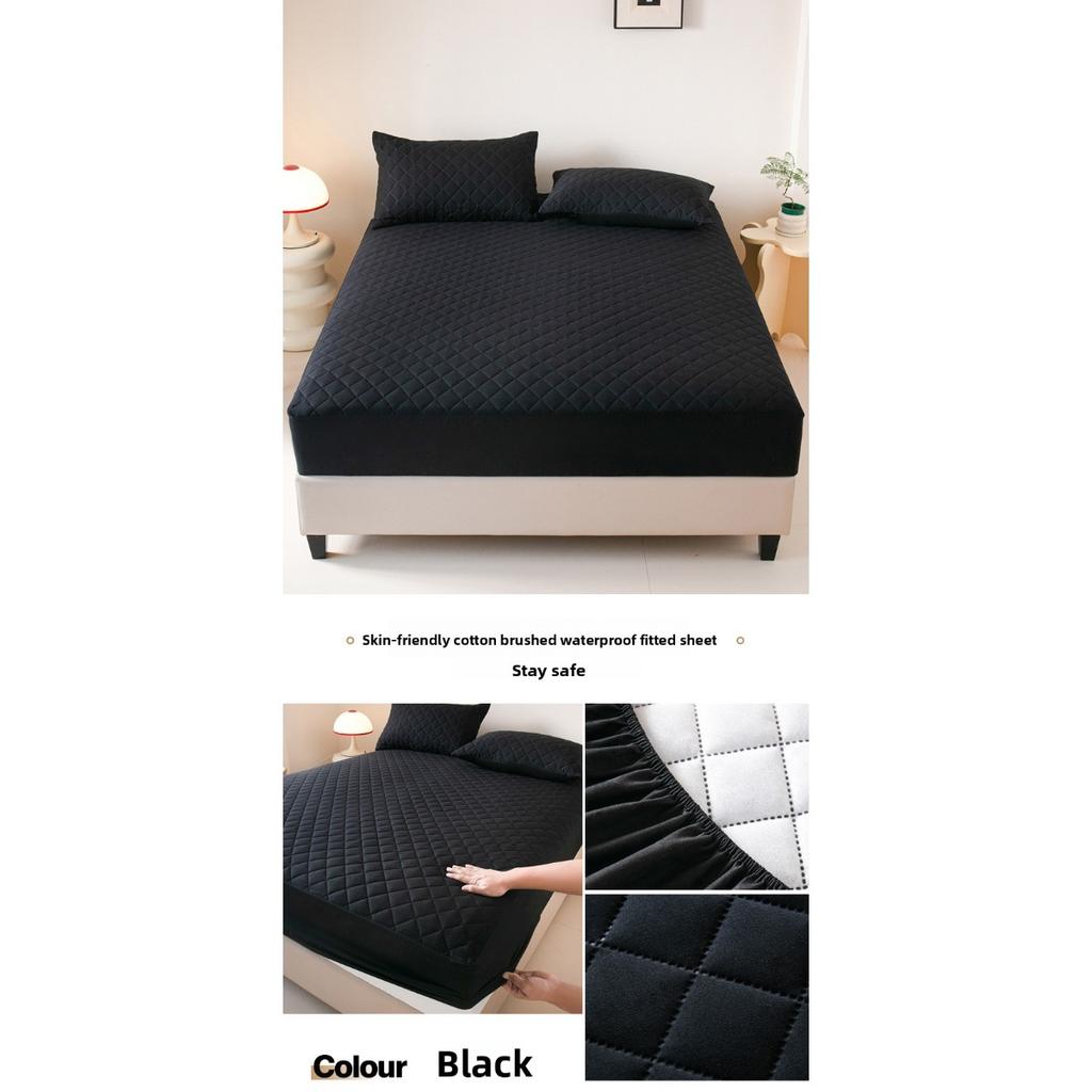 Wasserdichter Bettlaken-Schutzbezug – weich und komfortabel, dick und vollständig abdeckend, geprägtes, einfarbiges Bettlaken mit Ultraschalltechnologie