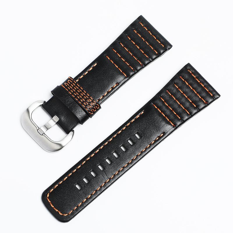 Seven Friday, Correa de Cuero Genuino Adecuada para 28 mm, Piel de Vaca de Primera Capa de Alto Valor, Pulsera Suave y Transpirable, Producto Nuevo.