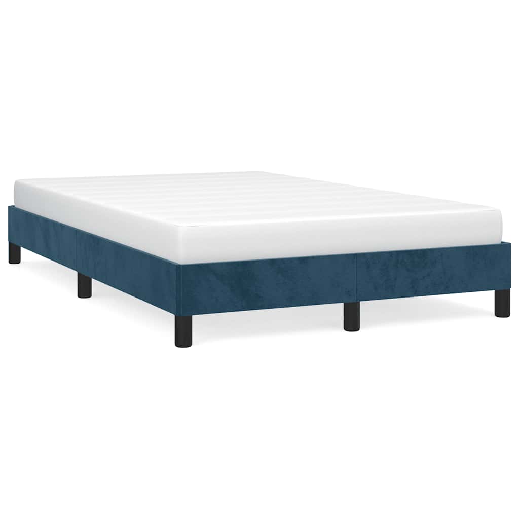 Bed Frame without Mattress Dark Blue 120 x 190 cm Velvet
