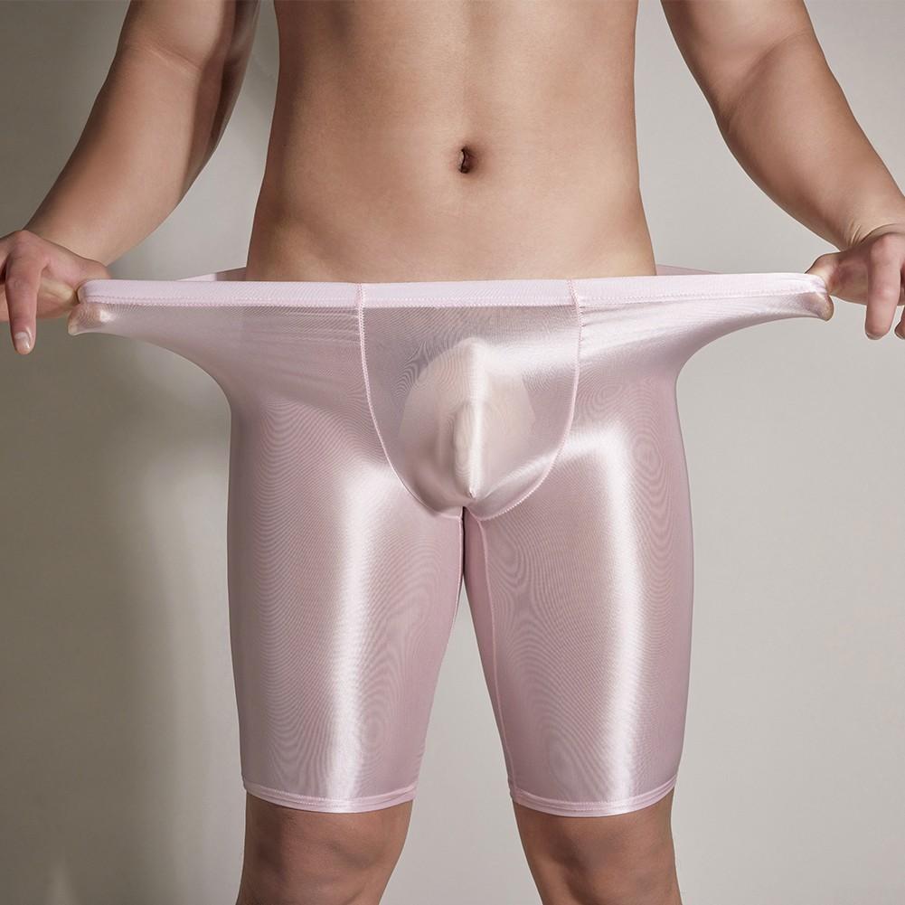 See Through Men Underwear Sheer Shiny Shorts Trunks Swim