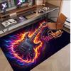 Music Guitar Theme Soft Crystal Velvet Rug Custom Name & Text Print Non Slip Floor Rug for Bedroom Living Room