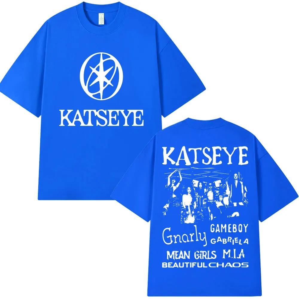 Oversized Kpop Katseye Print T Shirts Men Streetwear Hip Hop Fashion Men Popular T-shirt Pure Cotton Oversized T Shirts Streetwear