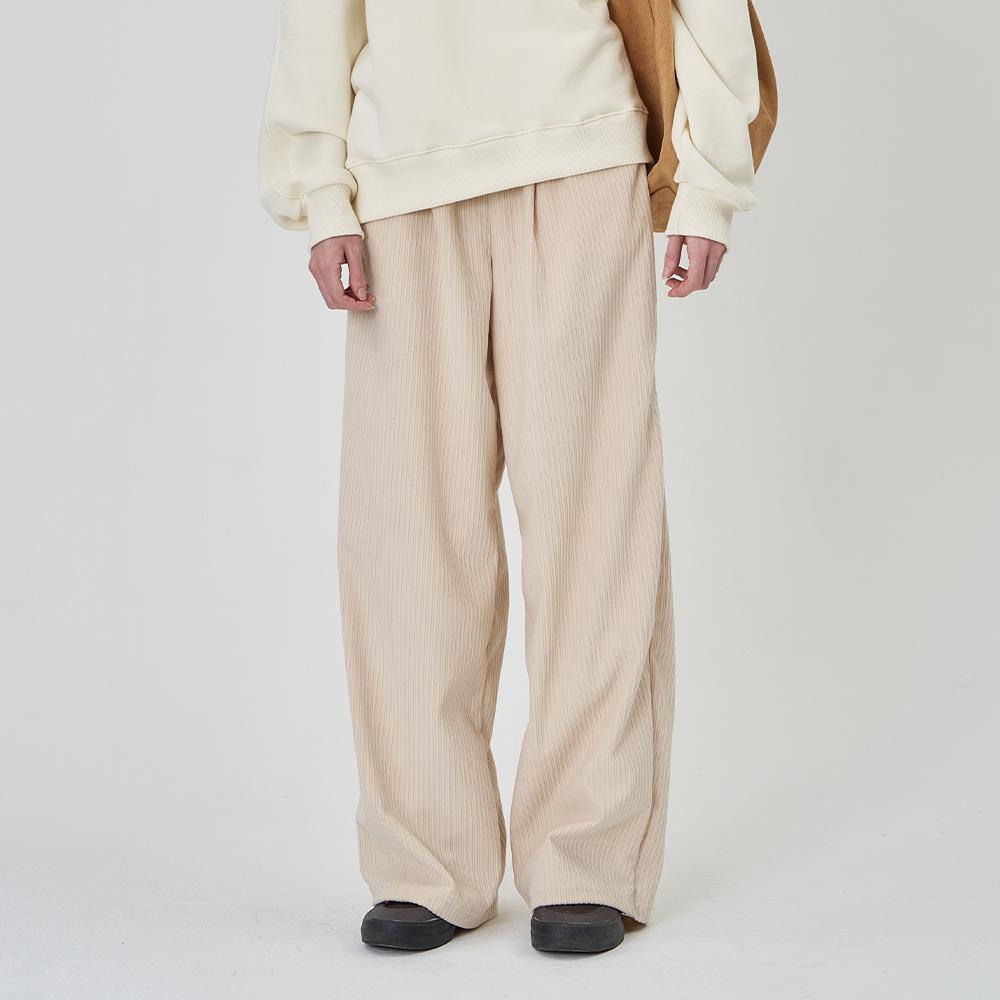 THE-ABON Corduroy Elastic Long Pants Beige