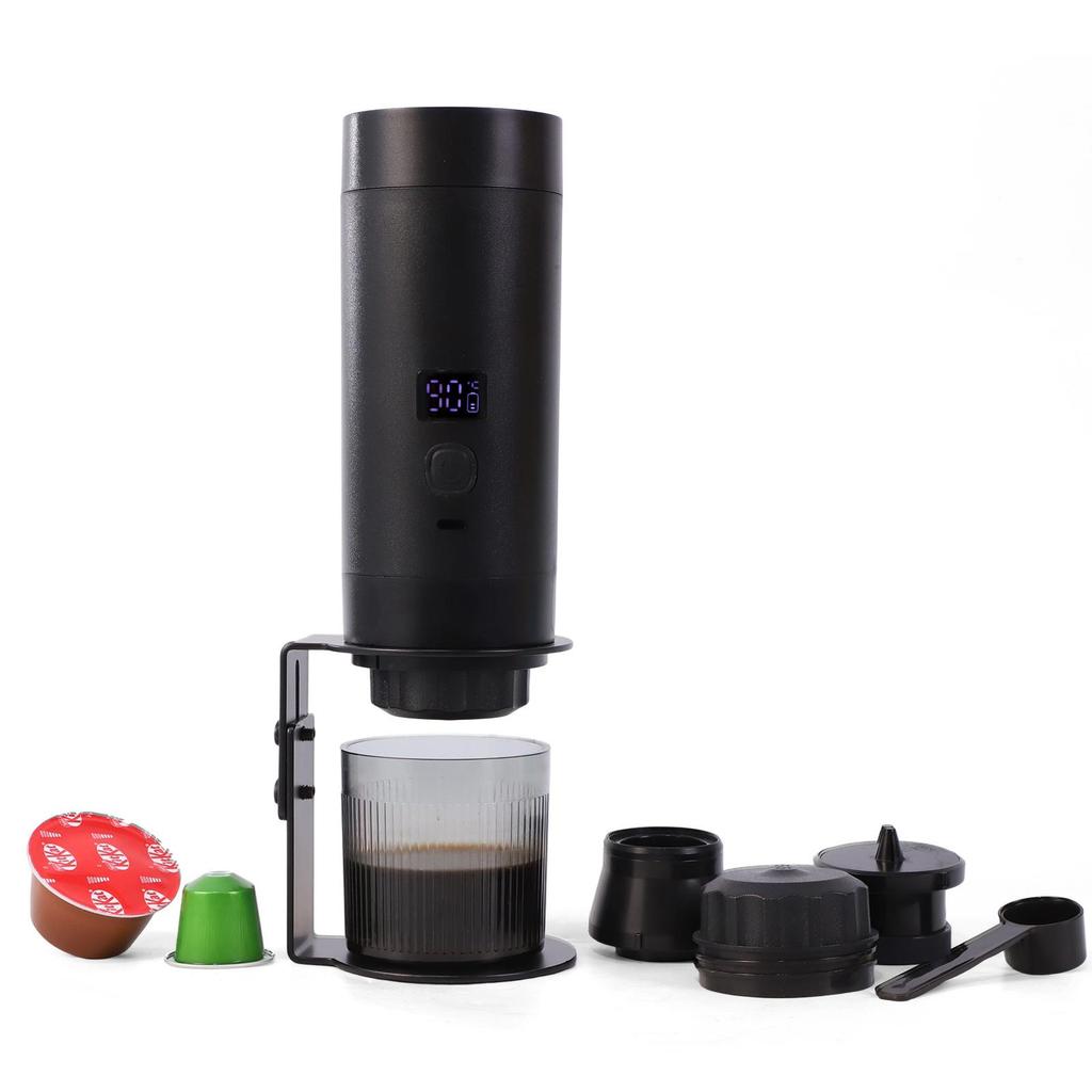 Rechargeable Portable Electric Coffee Maker - Automatic Pump & Heating for Outdoor Use with Capsules