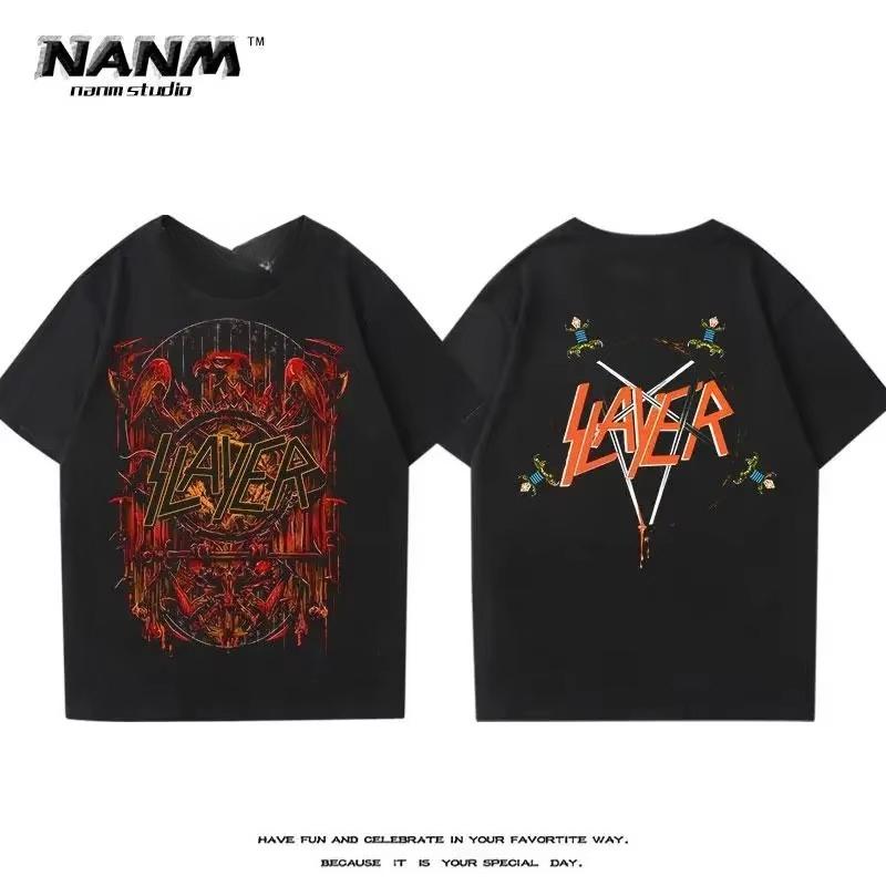 Slayer Kapela Street Inspired Hip Hop Rock Metal Rap Street Culture Bavlna 2025 Tričko Volné Ležérní T Unisex Letní Topy Tričko
