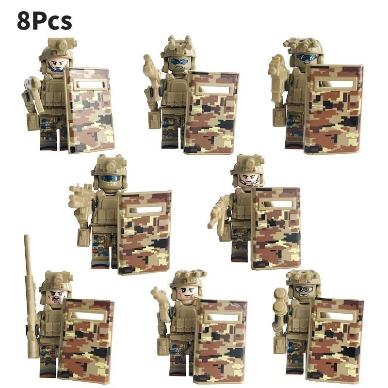 Figuras de Ação Militares Compatíveis Polícia Fantasma Forças Especiais Brinquedos de Construção Para Crianças