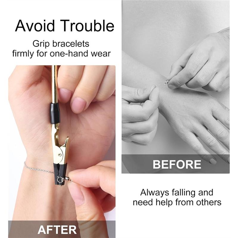 VOJO Bracelet Helper Tool 3PCS Fastener Set Assists In Putting On Bracelets Without Help, Clasp Support Holder Jewelry Tool