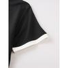 Men's Waffle Knit Color Block Hooded Drawstring Button Short Sleeve T-Shirt.