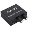 Mini Audio Distribution Mixer 2 in 2 Out Stereo Magnifier Distributor with Power Adapter 100‑240V EU Plug