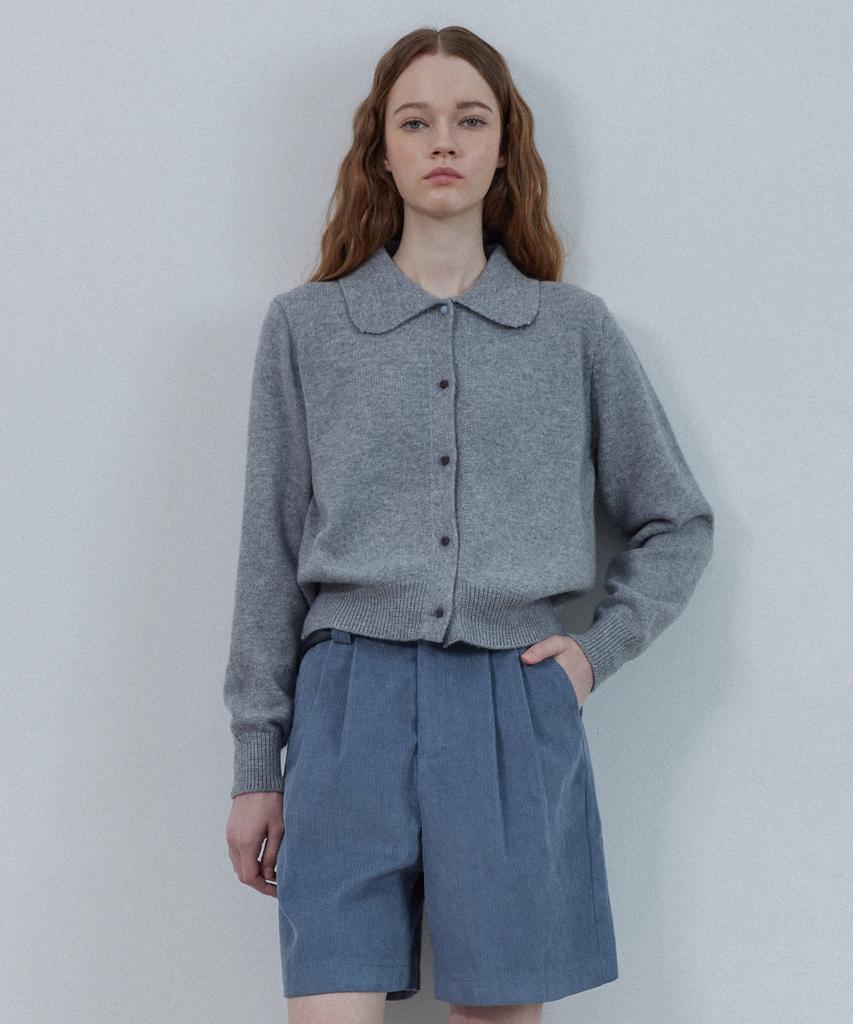 Le Studio Poet Collar Button Cardigan_Dark Gray