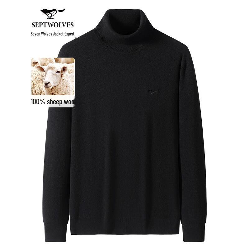 Septwolves Men s 100% Pure Wool Turtleneck Sweater L
